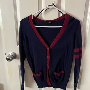 Red blue cardigan school